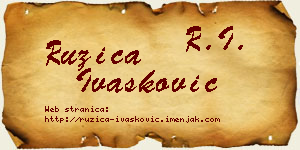 Ružica Ivašković vizit kartica
